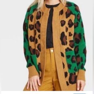 Who What Wear brand leopard print cardigan